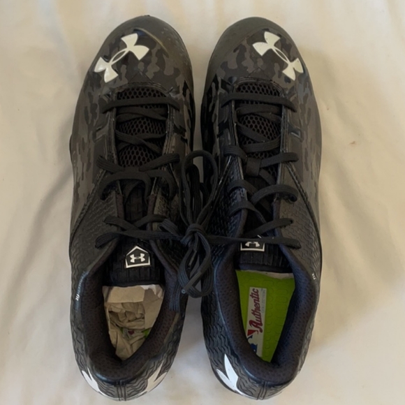 🆕Under Armour | Diamond Tips Camo Baseball Cleats Black & Grey Mens Size 11 - Picture 5 of 7